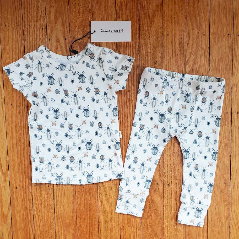 NWT BabySprouts Clothing Company Lounge Pajama Set- Bug Print (baby boy/ unisex)